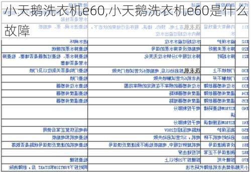 小天鹅洗衣机e60,小天鹅洗衣机e60是什么故障