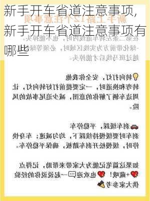 新手开车省道注意事项,新手开车省道注意事项有哪些