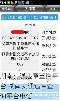 湖南交通违章查询平台,湖南交通违章查询平台电话
