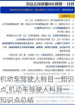 机动车驾驶人科目一知识点,机动车驾驶人科目一知识点总结