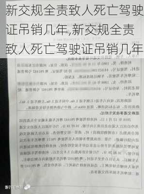 新交规全责致人死亡驾驶证吊销几年,新交规全责致人死亡驾驶证吊销几年
