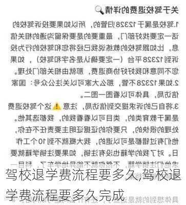 驾校退学费流程要多久,驾校退学费流程要多久完成