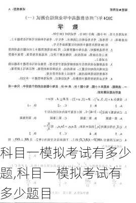科目一模拟考试有多少题,科目一模拟考试有多少题目