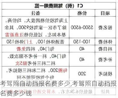 考驾照自动挡报名费多少,考驾照自动挡报名费多少钱