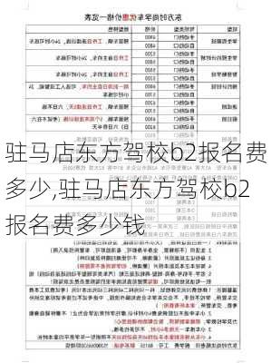 驻马店东方驾校b2报名费多少,驻马店东方驾校b2报名费多少钱