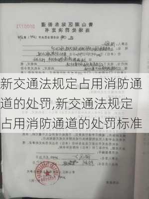 新交通法规定占用消防通道的处罚,新交通法规定占用消防通道的处罚标准