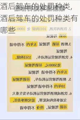 酒后驾车的处罚种类,酒后驾车的处罚种类有哪些