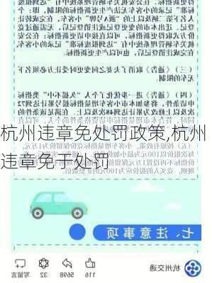 杭州违章免处罚政策,杭州违章免于处罚