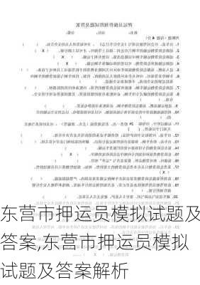 东营市押运员模拟试题及答案,东营市押运员模拟试题及答案解析