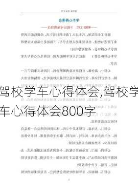 驾校学车心得体会,驾校学车心得体会800字