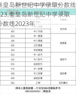 秦皇岛新世纪中学录取分数线2023,秦皇岛新世纪中学录取分数线2023年