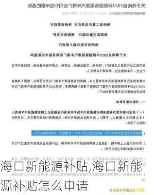 海口新能源补贴,海口新能源补贴怎么申请