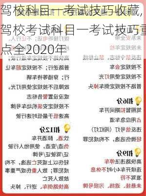 驾校科目一考试技巧收藏,驾校考试科目一考试技巧重点全2020年