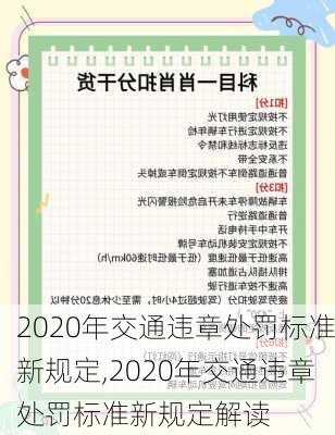 2020年交通违章处罚标准新规定,2020年交通违章处罚标准新规定解读