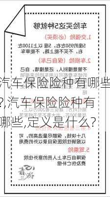 汽车保险险种有哪些?,汽车保险险种有哪些,定义是什么?