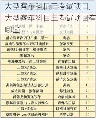 大型客车科目三考试项目,大型客车科目三考试项目有哪些