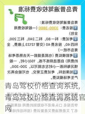 青岛驾校价格查询系统,青岛驾校价格查询系统官网