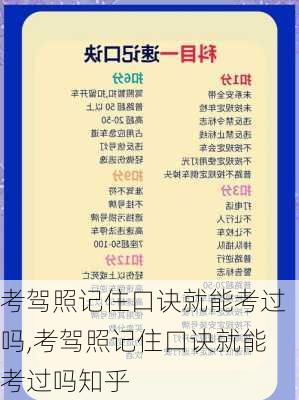 考驾照记住口诀就能考过吗,考驾照记住口诀就能考过吗知乎