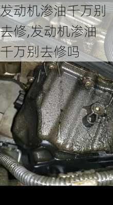 发动机渗油千万别去修,发动机渗油千万别去修吗