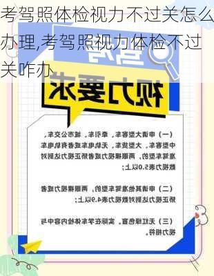 考驾照体检视力不过关怎么办理,考驾照视力体检不过关咋办