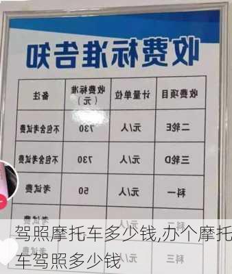 驾照摩托车多少钱,办个摩托车驾照多少钱