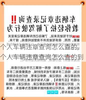 个人车辆违章查询怎么查的,个人车辆违章查询怎么查的到