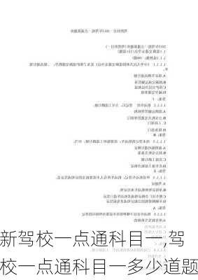 新驾校一点通科目一,驾校一点通科目一多少道题