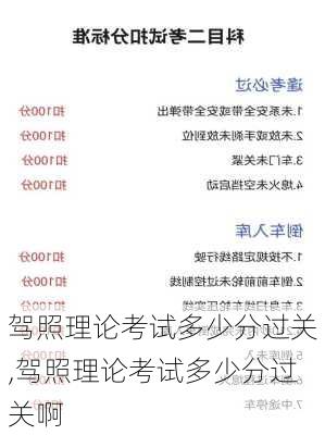 驾照理论考试多少分过关,驾照理论考试多少分过关啊