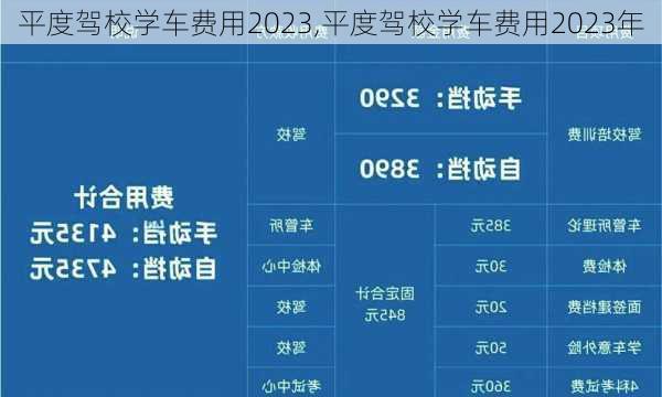 平度驾校学车费用2023,平度驾校学车费用2023年