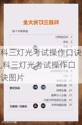 科三灯光考试操作口诀,科三灯光考试操作口诀图片