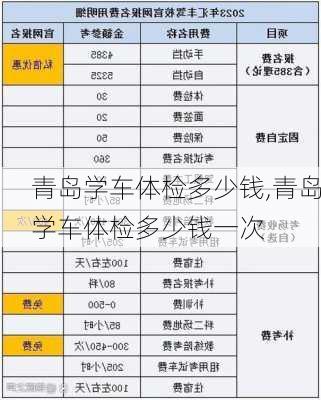 青岛学车体检多少钱,青岛学车体检多少钱一次
