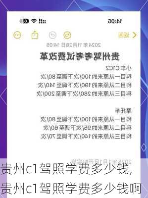 贵州c1驾照学费多少钱,贵州c1驾照学费多少钱啊
