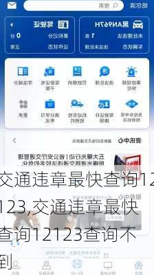 交通违章最快查询12123,交通违章最快查询12123查询不到