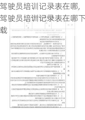 驾驶员培训记录表在哪,驾驶员培训记录表在哪下载