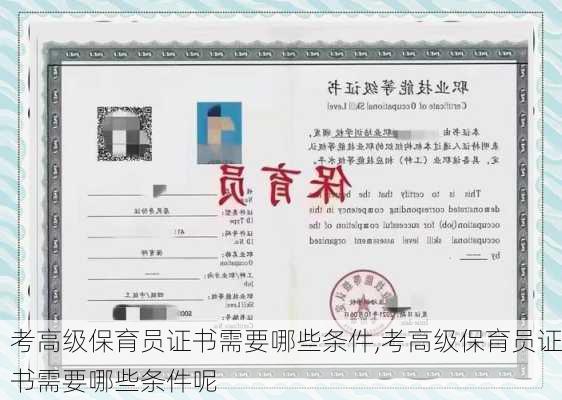 考高级保育员证书需要哪些条件,考高级保育员证书需要哪些条件呢