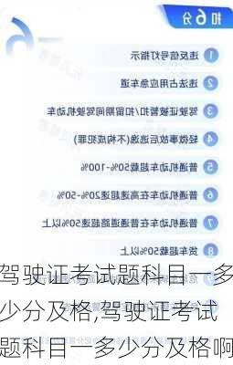 驾驶证考试题科目一多少分及格,驾驶证考试题科目一多少分及格啊