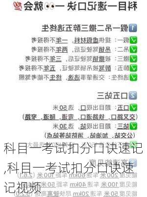 科目一考试扣分口诀速记,科目一考试扣分口诀速记视频