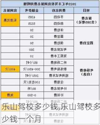 乐山驾校多少钱,乐山驾校多少钱一个月